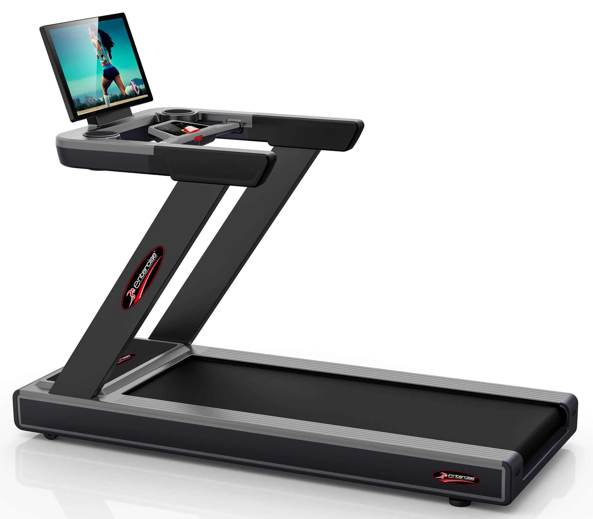 Entercise 6830TA commercial treadmill with 4HP motor and 23.8-inch touch screen display