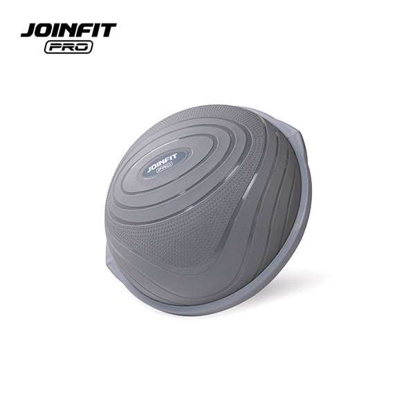 JOINFIT Black Balance Ball with spiral textured matte surface, 63cm diameter, slip-resistant, supports up to 360kg for versatile home workouts