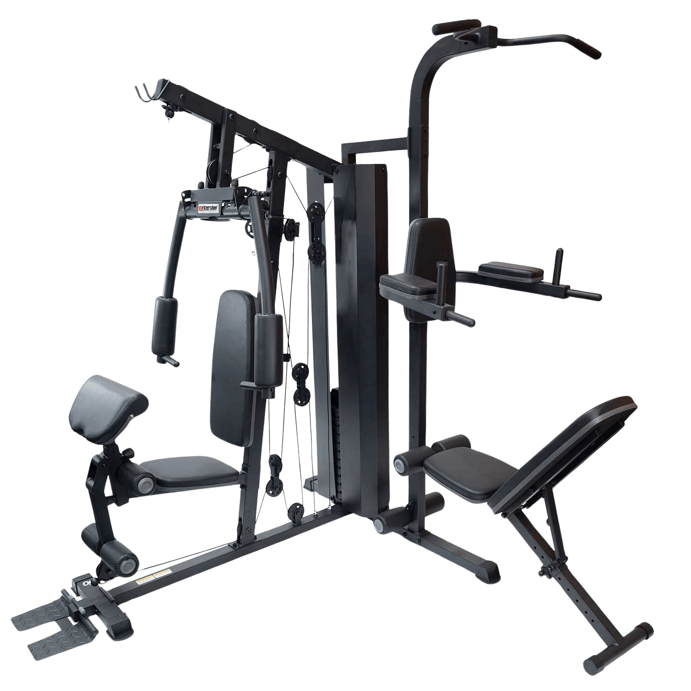 Entercise Multi Gym 2-Stations trainer with multi-press and vertical knee raise stations for full body workout