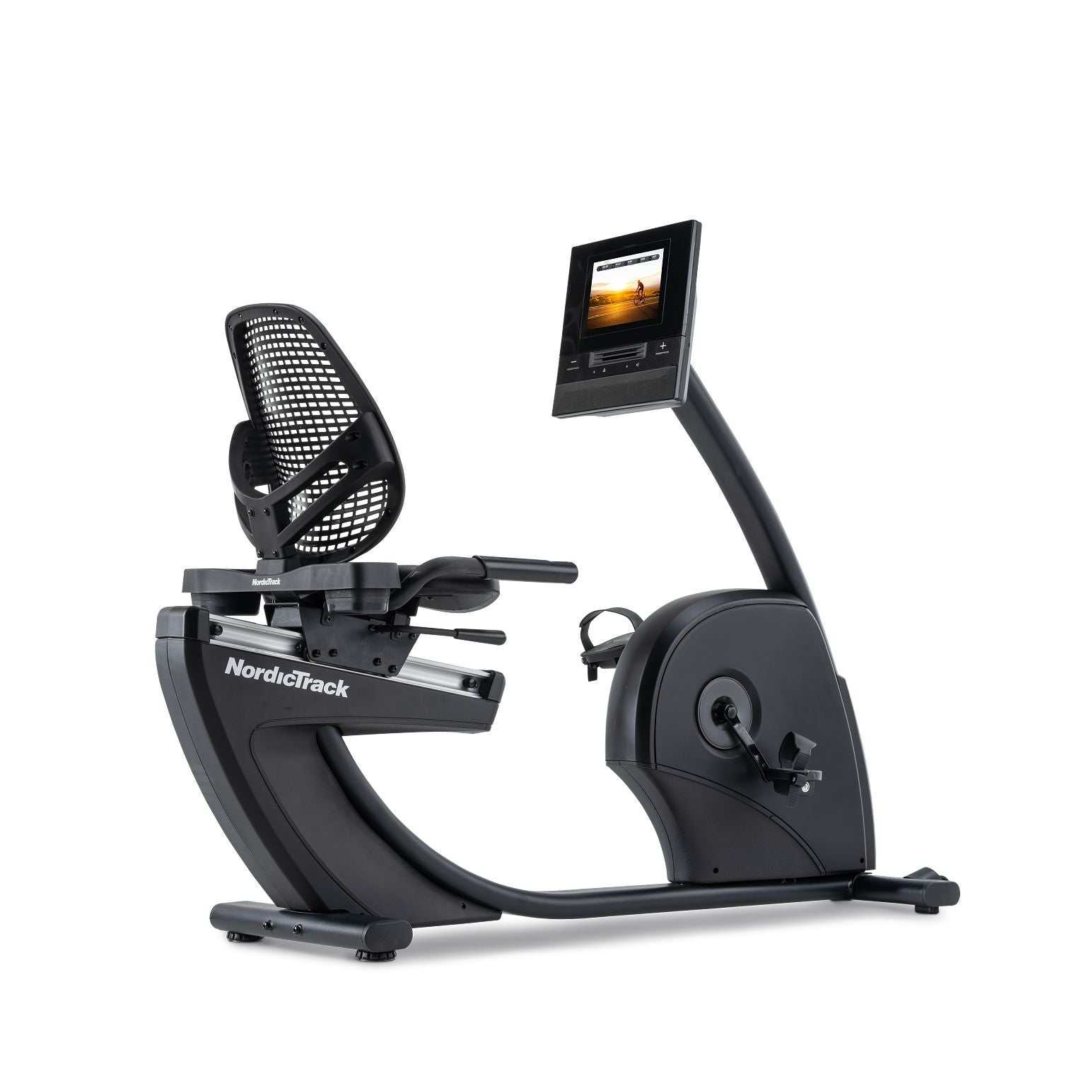 NordicTrack GX 10 recumbent bike with touchscreen display and ergonomic seat for comfortable workouts