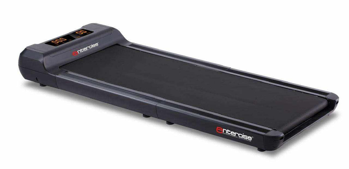 Walking Pad in black with a durable textured running belt, compact console and bright digital display for home workouts