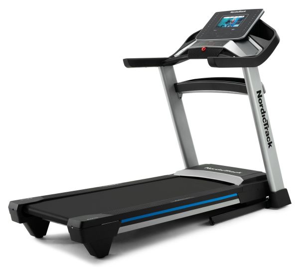 NordicTrack EXP 10i treadmill with 10-inch tilting touchscreen, SmartAdjust incline and speed, and built-in AutoBreeze fans.