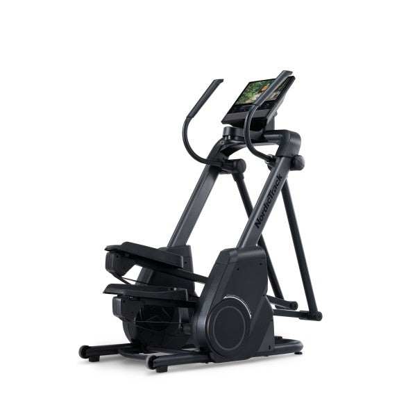 NordicTrack X16 Elliptical with 16-inch HD touchscreen, 3-in-1 stepper, elliptical, treadmill design, and iFIT integration for personalized workouts.