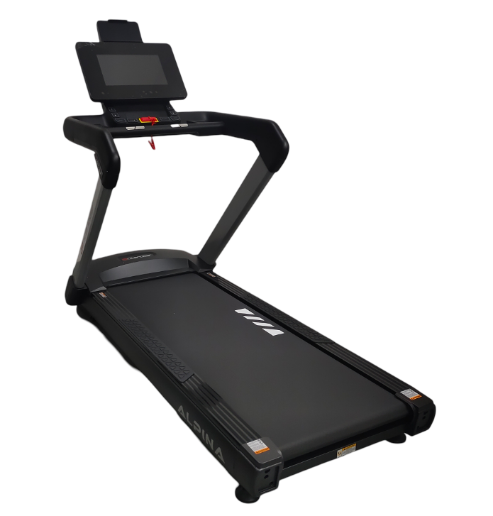 Entercise Treadmill ALPINA with 4.0HP AC motor, 15.6" Android display, 550x1500mm belt, and motorized elevation.
