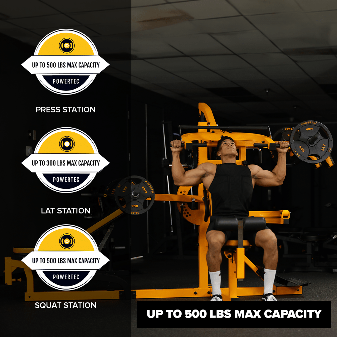 Powertec Multisystem MS20 compact leg sled and MultiGym  equipment