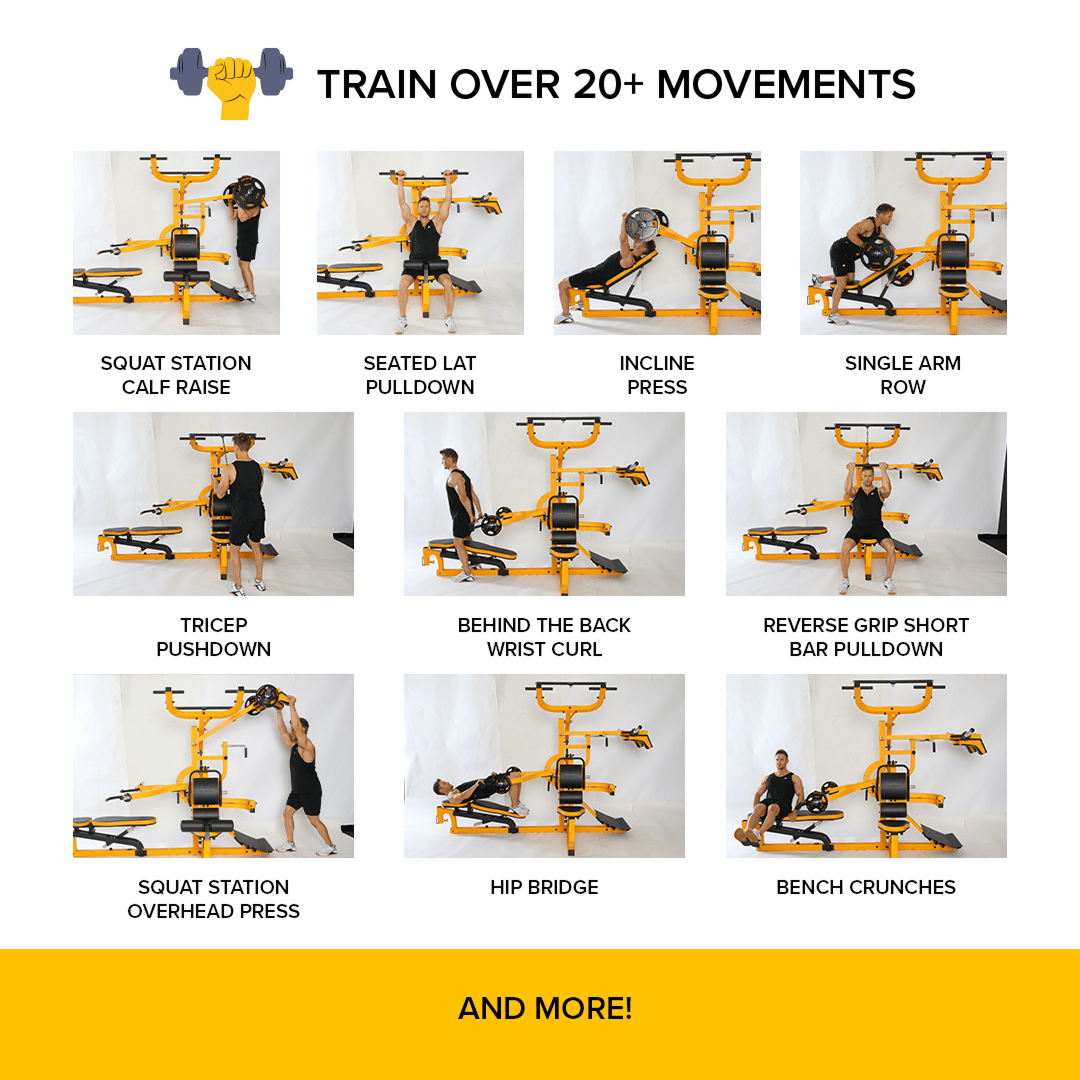 Powertec Multisystem MS20 compact leg sled and MultiGym  equipment